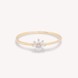 10k Solid Gold Diamond Baguette Ring
